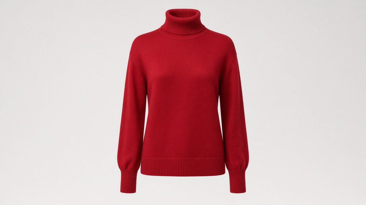 BOND Kaschmir-Seide Rollkragenpullover Damen – Rot