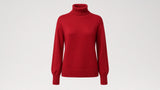 BOND Kaschmir-Seide Rollkragenpullover Damen – Rot