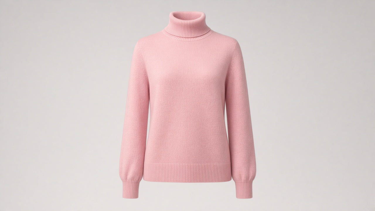 BOND Kaschmir-Seide Rollkragenpullover Damen – Rosa