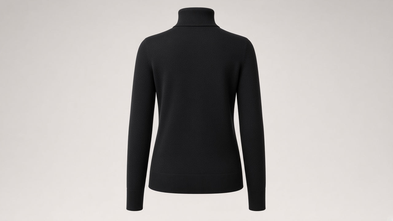 BOND Kaschmir-Seide Rollkragenpullover Damen – Schwarz