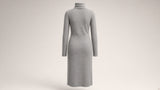 BOND Kaschmir-Seide Rollkragen-Strickkleid Damen – Grau