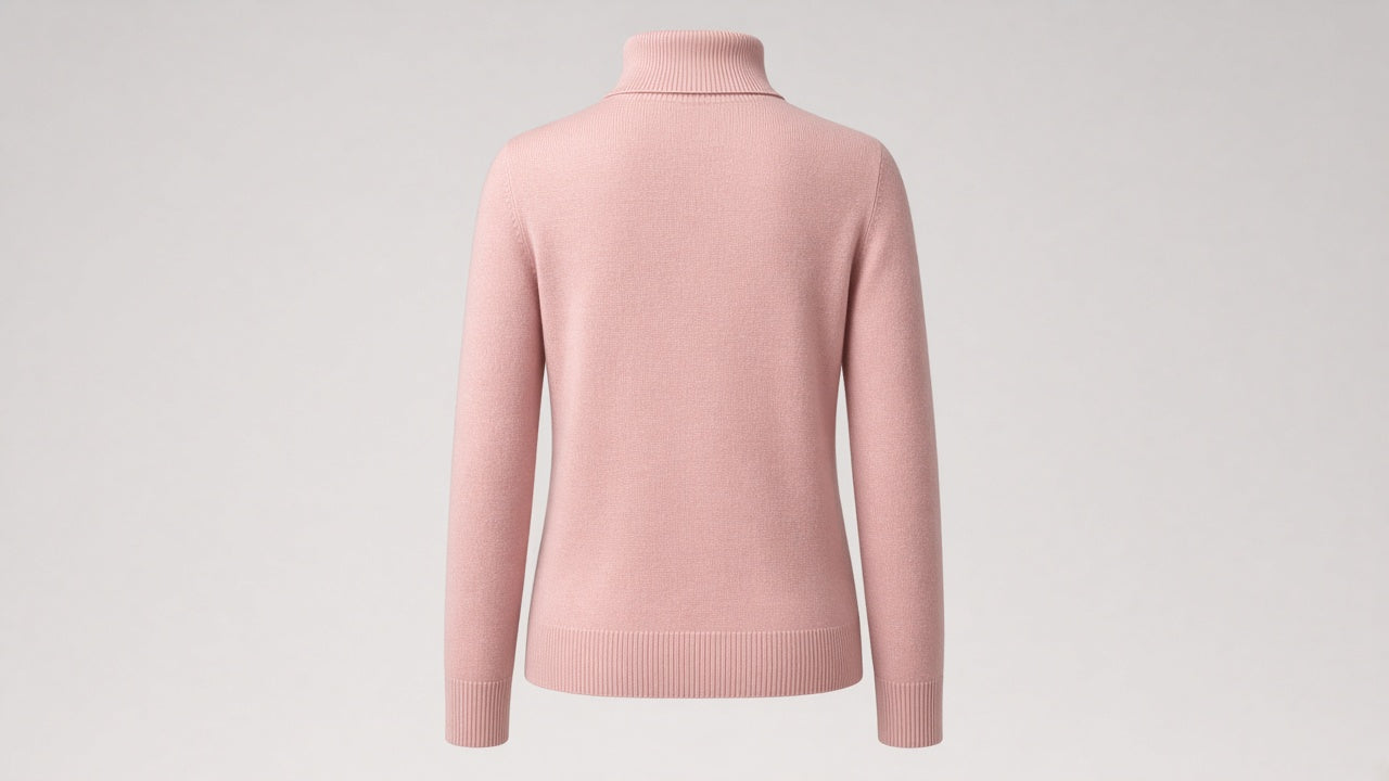 BOND Kaschmir-Seide Rollkragenpullover Damen – Rosa