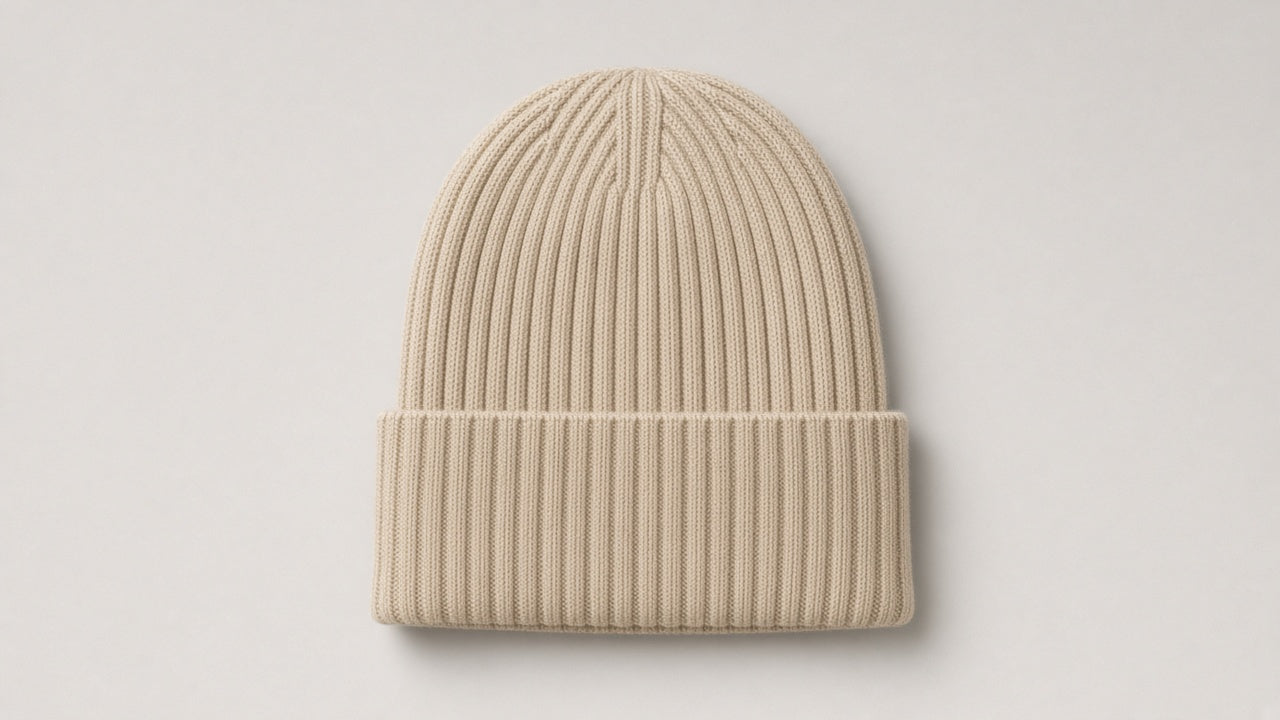 BOND Kaschmir-Mütze Breitripp Damen – Beige