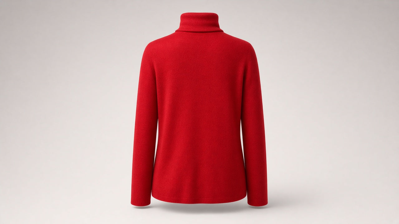 BOND Kaschmir-Seide Rollkragenpullover Damen – Rot