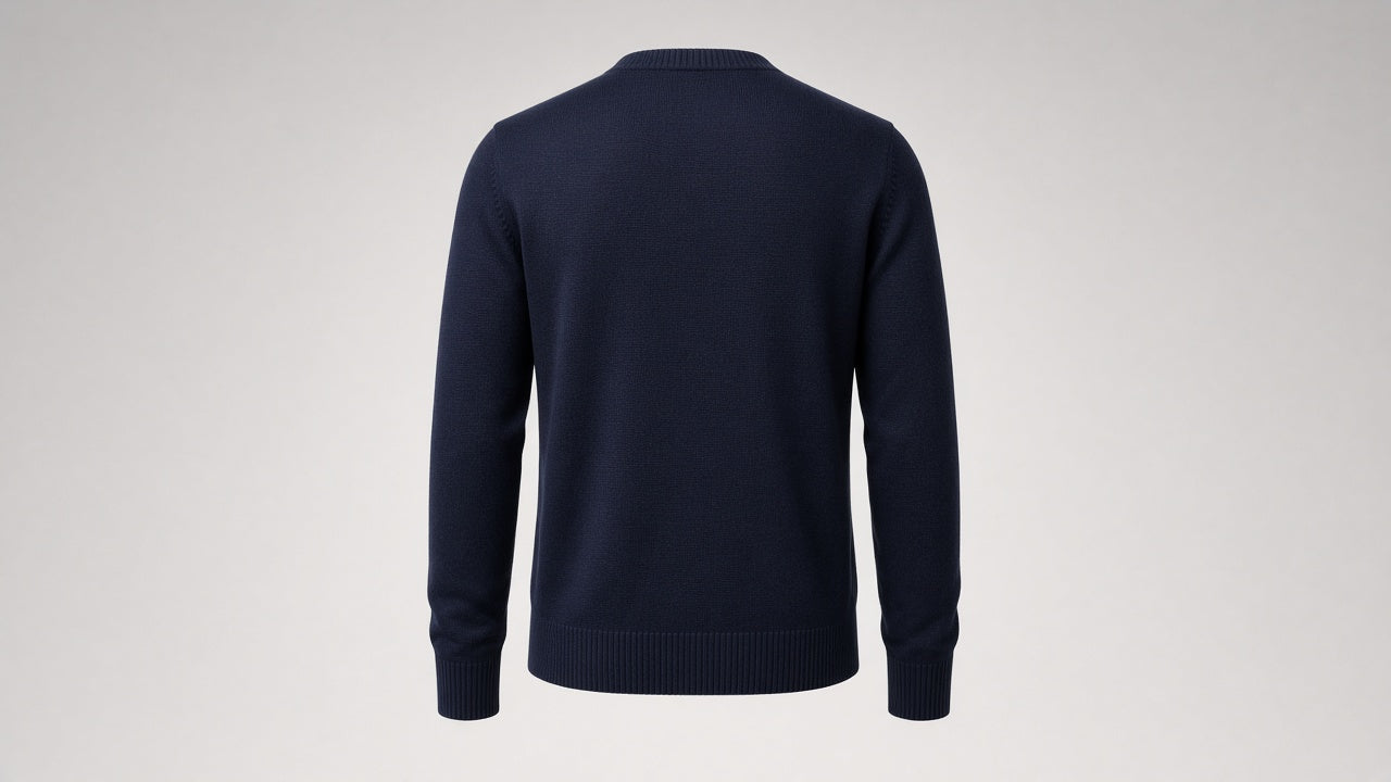 BOND Kaschmir-Seide V-Ausschnitt Pullover Herren – Navy