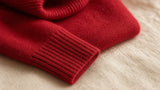 BOND Kaschmir-Seide Rollkragenpullover Damen – Rot