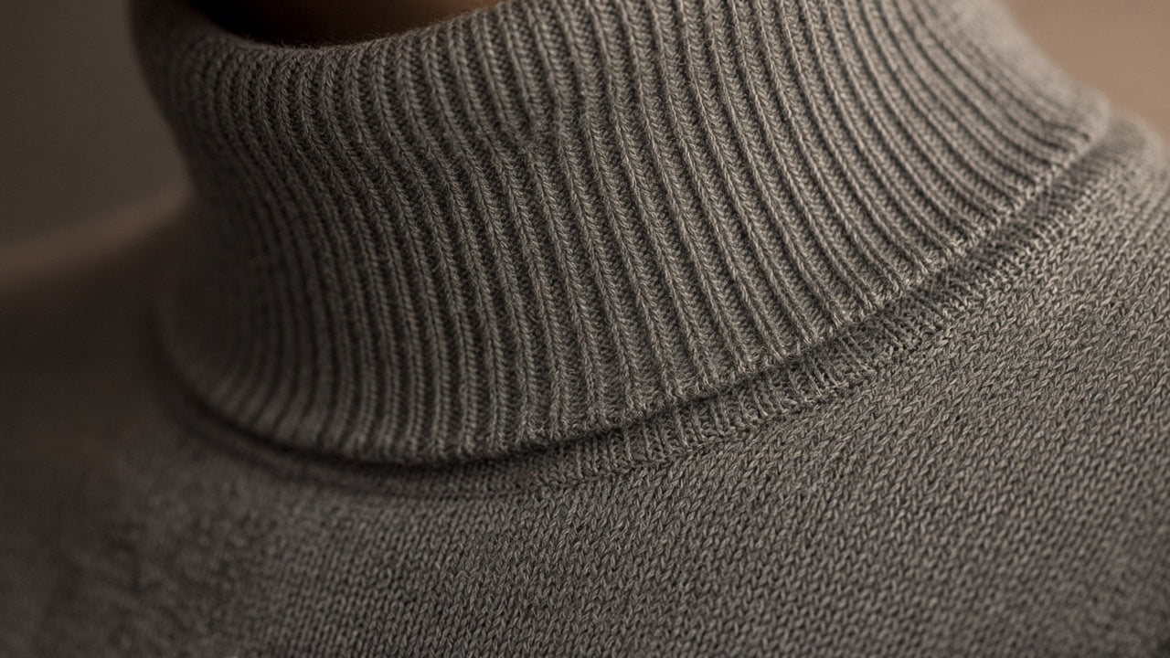 BOND Kaschmir-Seide Rollkragen-Strickkleid Damen – Grau