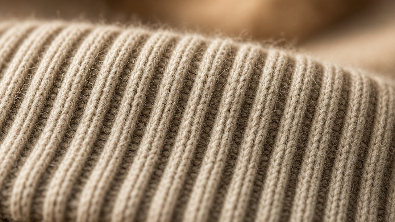 BOND Kaschmir-Mütze Breitripp Damen – Beige