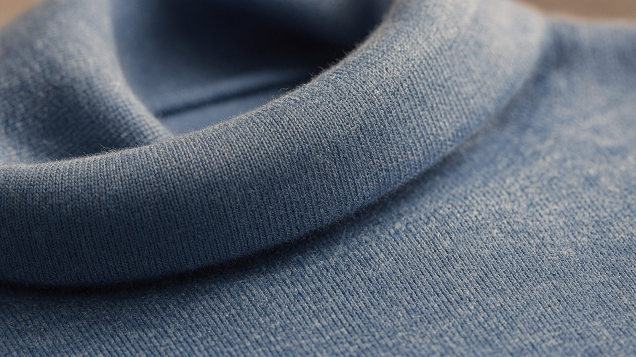 BOND Kaschmir-Seide Rollkragenpullover Herren – Jeansblau