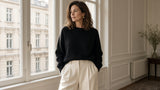BOND Kaschmir-Seide Oversize Pullover Damen – Schwarz