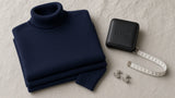 BOND Kaschmir-Seide Rollkragenpullover Herren – Navy