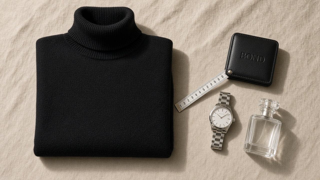BOND Kaschmir-Seide Rollkragenpullover Damen – Schwarz